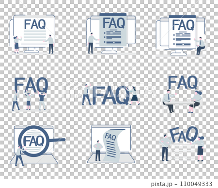 FAQ simple illustration set 110049333