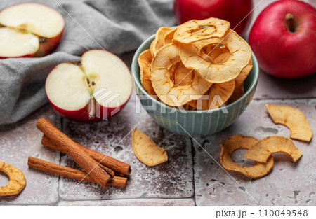 Dried apple chips Dried apple chips 110049548