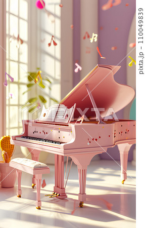 ピアノと音符（待ち受け）-1 110049839