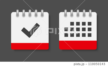Set icons page calendar - schedule and done 110050143