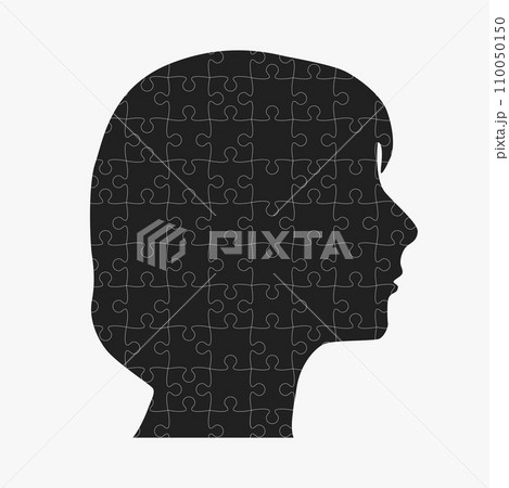 Woman head made puzzle pieces. Strategy, education Woman head made puzzle pieces. Strategy, education 110050150