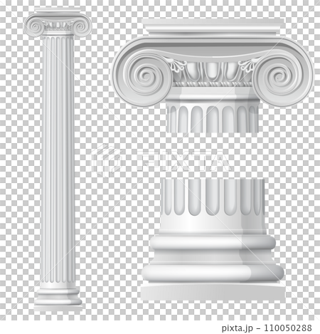 Realistic antique ionic column isolated 110050288