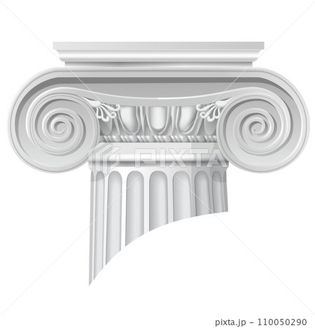 classical order ionic capital on white 110050290