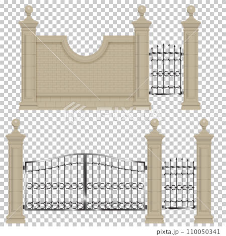 garden outdoor gate isolated ill 110050341