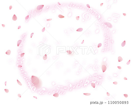 花びら舞い散る桜の背景素材 110050893