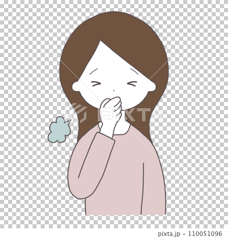 A woman coughing in pain (full color) A woman coughing in pain (full color) 110051096