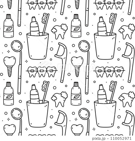 Seamless pattern with dental items Seamless pattern with dental items 110052971