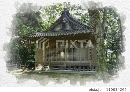 水彩画風 三國神社 神輿堂 福井県坂井市 水彩画風 三國神社 神輿堂 福井県坂井市 110054263