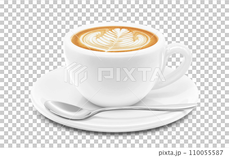 咖啡拿鐵插畫現實 咖啡拿鐵插畫現實 110055587