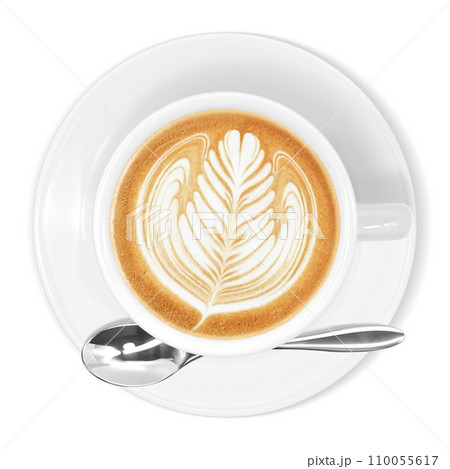 カフェラテのイラスト リアル カフェラテのイラスト リアル 110055617