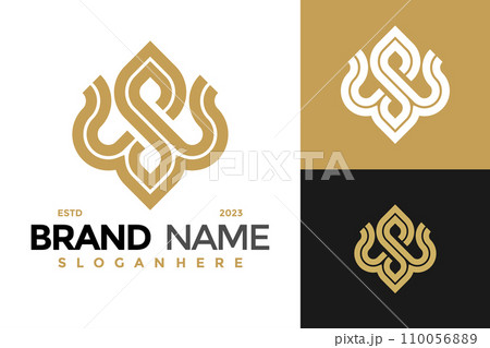 Letter Sw or Ws Unqiue Logo design vector symbol icon illustration 110056889
