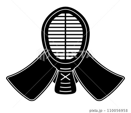 剣道の面のシルエット 剣道の面のシルエット 110056958