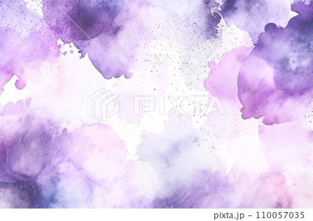 パープルの水彩素材・無地背景「AI生成画像」 110057035