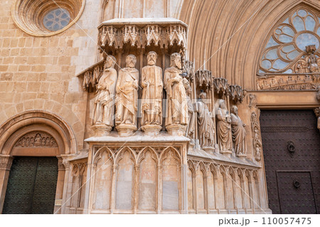 Facade of Tarragona Cathedral, Catalonia, Spain. Facade of Tarragona Cathedral, Catalonia, Spain. 110057475