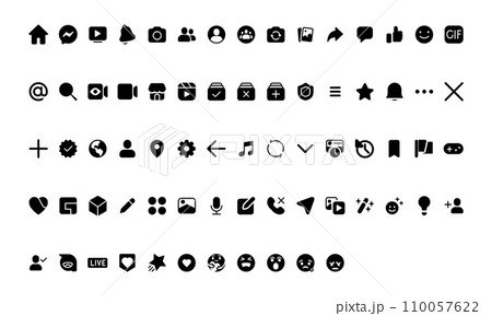 All Facebook Icons Set, Social media ui vector...のイラスト素材 [110057622 ...