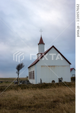 Church and a tree, south Iceland 110057682