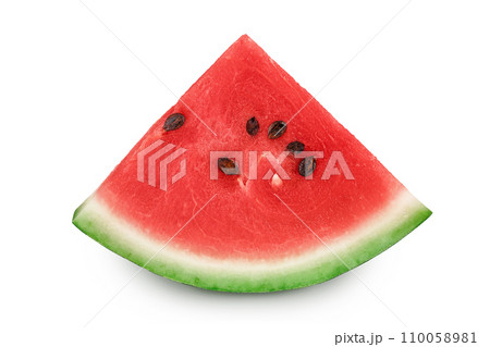 Slice of watermelon isolated on white background with full depth of field Slice of watermelon isolated on white background with full depth of field 110058981