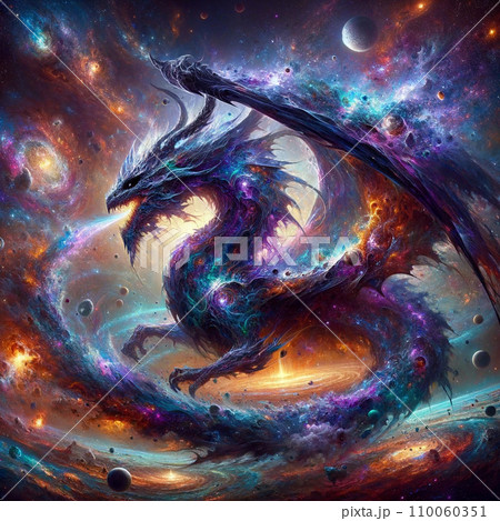 Dragon fused with space - Stock Illustration [110060351] - PIXTA