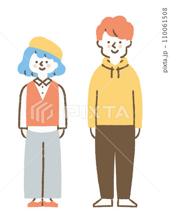 並んで立っている大学生の男女_色 110061508