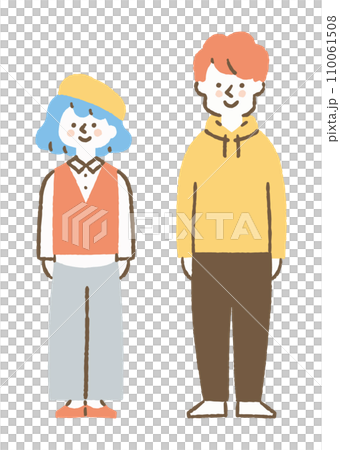 並んで立っている大学生の男女_色 110061508