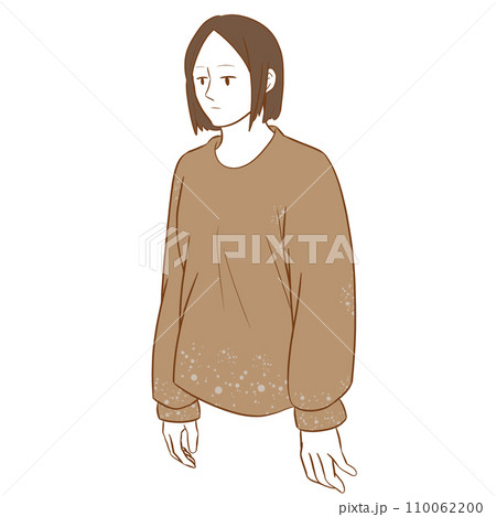 毛玉のついた服を着た女性 毛玉のついた服を着た女性 110062200