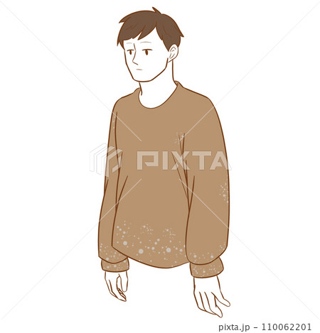 毛玉のついた服を着た男性 110062201