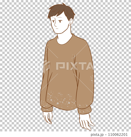 毛玉のついた服を着た男性 110062201