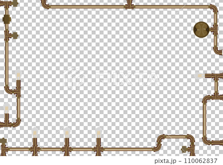 Steampunk piping frame copper gradation 110062837