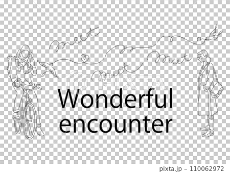 相遇，情侶，Valentine_Heart_nuance_illustration 110062972