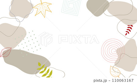 茶色い抽象的な液体シェイプのフレームイラスト 茶色い抽象的な液体シェイプのフレームイラスト 110063167