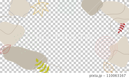 茶色い抽象的な液体シェイプのフレームイラスト 茶色い抽象的な液体シェイプのフレームイラスト 110063167