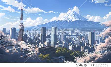 外国人が想像する日本のイメージイラスト（AI生成画像） 110063335