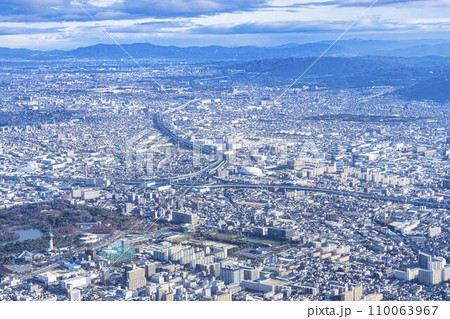 冬の風景　門真ジャンクション方面の空撮 110063967