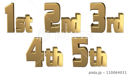 3DCG文字［1st/2nd/3rd/4th/5th］ゴールド,金 110064031