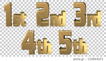 3DCG文字［1st/2nd/3rd/4th/5th］ゴールド,金 110064031