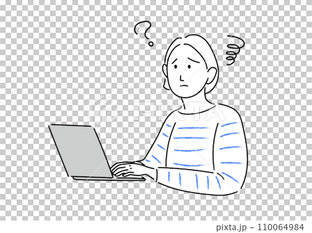 A woman using a personal computer A woman using a personal computer 110064984