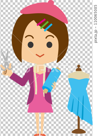 女性ファッションデザイナーのイメージイラスト 女性ファッションデザイナーのイメージイラスト 110065085