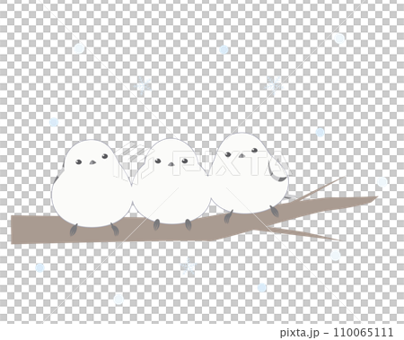 Illustration of a long-tailed moth in the snow 110065111