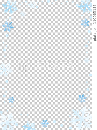 水色の雪の結晶のフレーム・背景01_縦 110065133