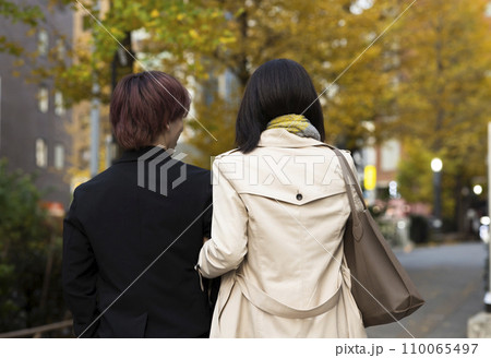 かっこいい男性とスーツの女性 かっこいい男性とスーツの女性 110065497