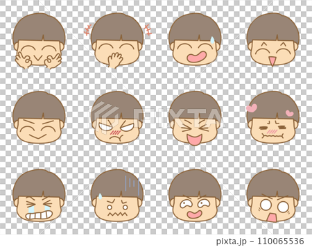 具有各種表情的圖示圖標男孩 6 110065536
