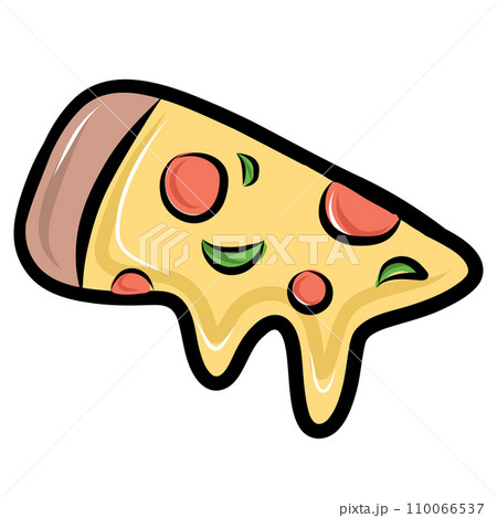 slice of pizza icon, cartoon style 110066537