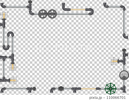 Steampunk piping frame copper gradation Steampunk piping frame copper gradation 110066701