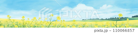 菜の花畑の風景画 AI画像 菜の花畑の風景画 AI画像 110066857