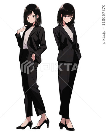 スーツ姿の女性の色々なバリエーションのイラスト(AI生成画像) スーツ姿の女性の色々なバリエーションのイラスト(AI生成画像) 110067870