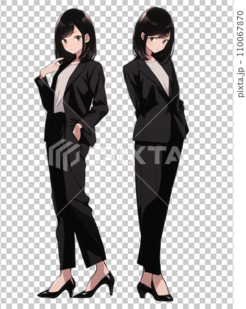 スーツ姿の女性の色々なバリエーションのイラスト(AI生成画像) スーツ姿の女性の色々なバリエーションのイラスト(AI生成画像) 110067870