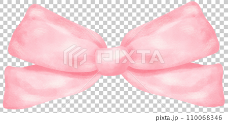 Pink Coquette ribbon bow watercolor hand drawn - Stock Illustration  [110068345] - PIXTA