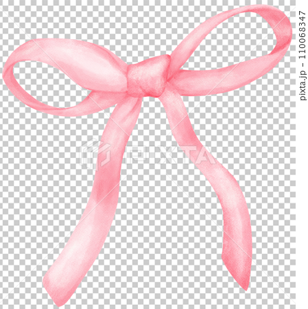Pink Coquette ribbon bow watercolor hand drawn - Stock Illustration  [110068346] - PIXTA