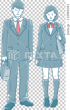 男女の学生　全身 110068361