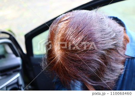 乗車 薄毛女性 シニア女性 乗車 薄毛女性 シニア女性 110068460